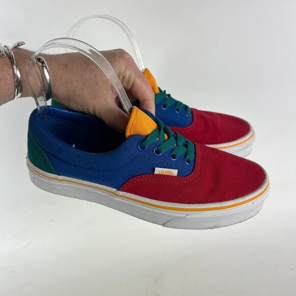 VANS Era Color Block Sneaker Women's 7 Blue Red Fabric Lace-Up Skateboard Shoes - Picture 10 of 12